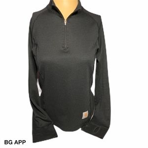 CARHART BLACK ATHLETIC RUNNING SHIRT, WOMEN MEDIUM